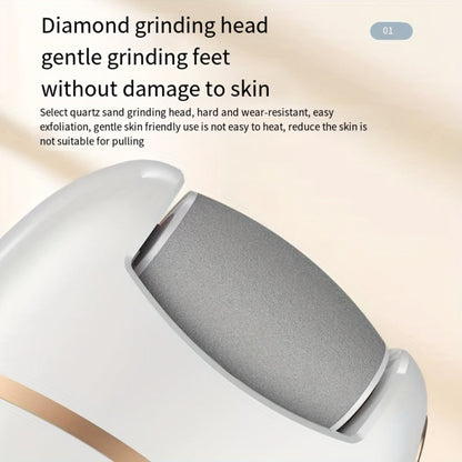 Electric Foot Scrubber Callus Remover 4 Polishing Heads Rechargeable – Automatic Dead Skin Remover Pedicure Tool for Smooth Soft Feet Heel