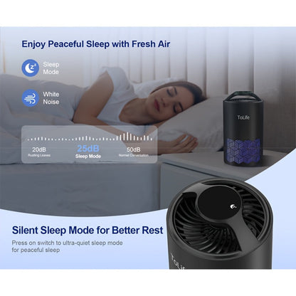 Air Purifier with H13 True HEPA Filter, 25dB Mode, Scent Diffuser and Black or White Finish