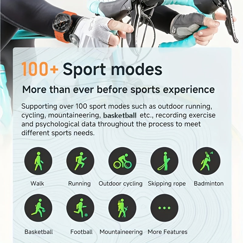 Smart Watch Round Fitness Display with Call and Message Alerts, 100+ Sport Modes and Three Band Colors