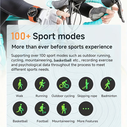 Smart Watch Round Fitness Display with Call and Message Alerts, 100+ Sport Modes and Three Band Colors