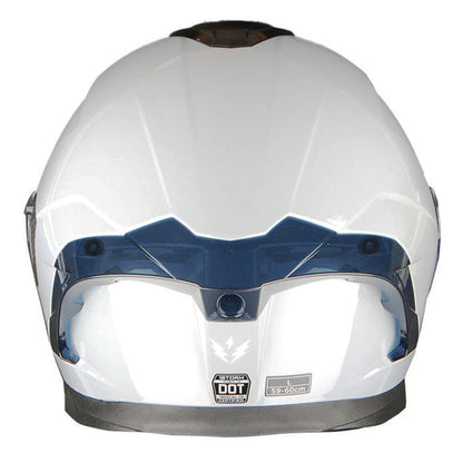 Motorcycle Helmet Full-Face Dual-Visor Shell with Clear Outer Shield, Smoked Inner Visor, Nine Colors and S-XL Sizes