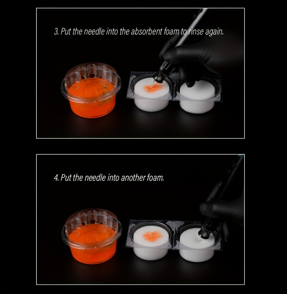 Tattoo Needle Dip Clean Cups 24pcs Foam Liner, Odorless Non-Electric Safe Cleaning for Cartridge & Traditional Needles