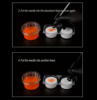 Tattoo Needle Dip Clean Cups 24pcs Foam Liner, Odorless Non-Electric Safe Cleaning for Cartridge & Traditional Needles