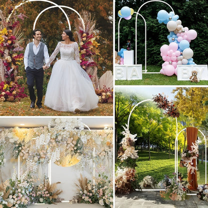 Metal Round Wedding Arch Backdrop Stand - Circular Balloon Arch Kit for Wedding, Birthday Party