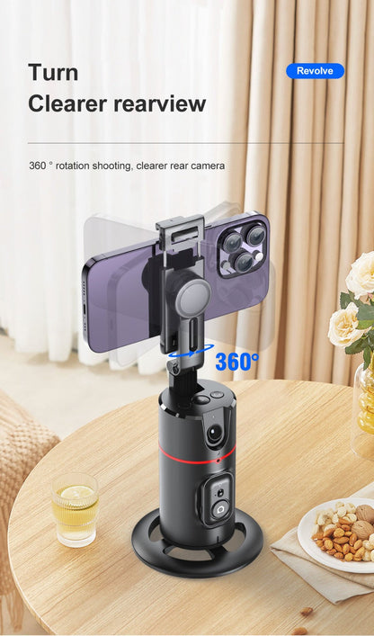 Gesture Control Auto Face Tracking Tripod with 360° Rotation & Wireless Remote No App Required