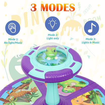 Dinosaur Spin Seat Toy for Toddlers 18 Months+, 360° Sit and Spin with Music, Indoor Interactive Sensory Balance Toy