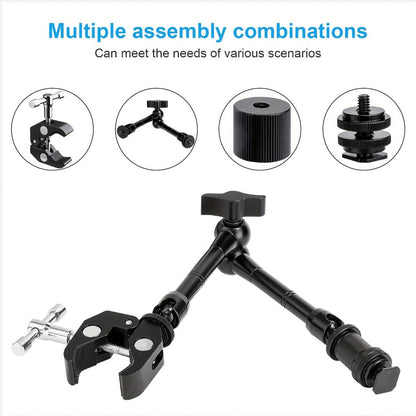Magic Arm 11 Inch Friction Articulating with Super Clamp, Camera Arm for DSLR, LCD Monitor, LED Light