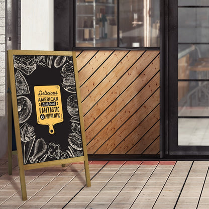 A-Frame Chalkboard Sign Double Sided Magnetic Wooden Standing Blackboard Menu Display Board for Entryways, Bedrooms and Living Spaces