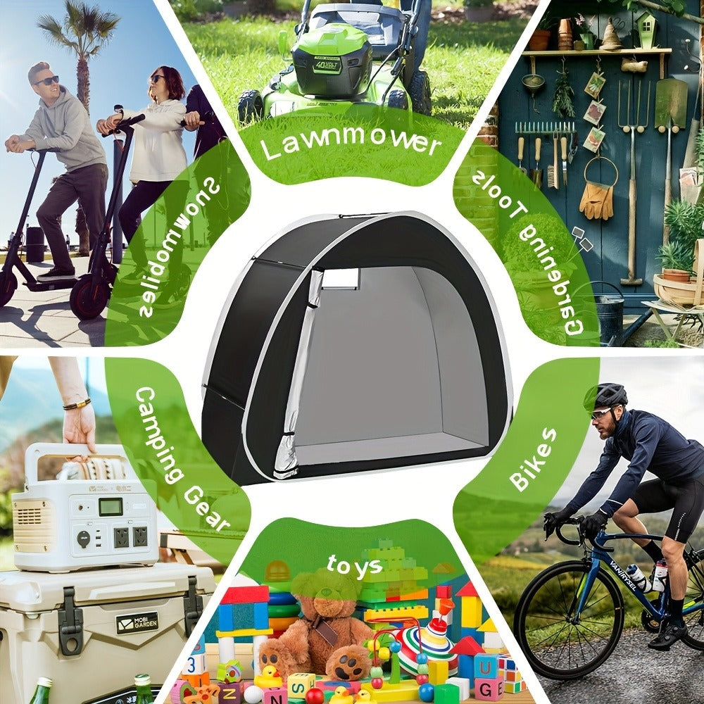 Bike Storage Shed Tent Outdoor Bicycle Cover Shelter 210D Oxford PU4000 for 2-3 Bikes Lawn Mower Garden Tool Storage