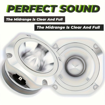 4 Inch Bullet Tweeter 600W Aluminum Frame – 6 Ohm Chrome HiFi Super Tweeter for Car Audio System, Stereo High-Frequency Speaker