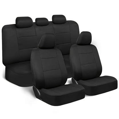 Car Seat Covers 5-Seat Breathable Knit Polyester Set with Front and Rear Pieces in Sixteen Colors