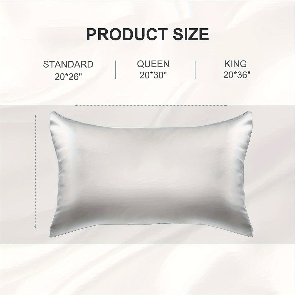 Silk Pillowcase 22 Momme – Satin Weave Mulberry Silk with Hidden Zipper for Hair & Skin Health, Standard Queen King – Multiple Colors