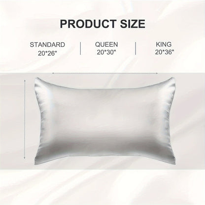 Silk Pillowcase 22 Momme – Satin Weave Mulberry Silk with Hidden Zipper for Hair & Skin Health, Standard Queen King – Multiple Colors