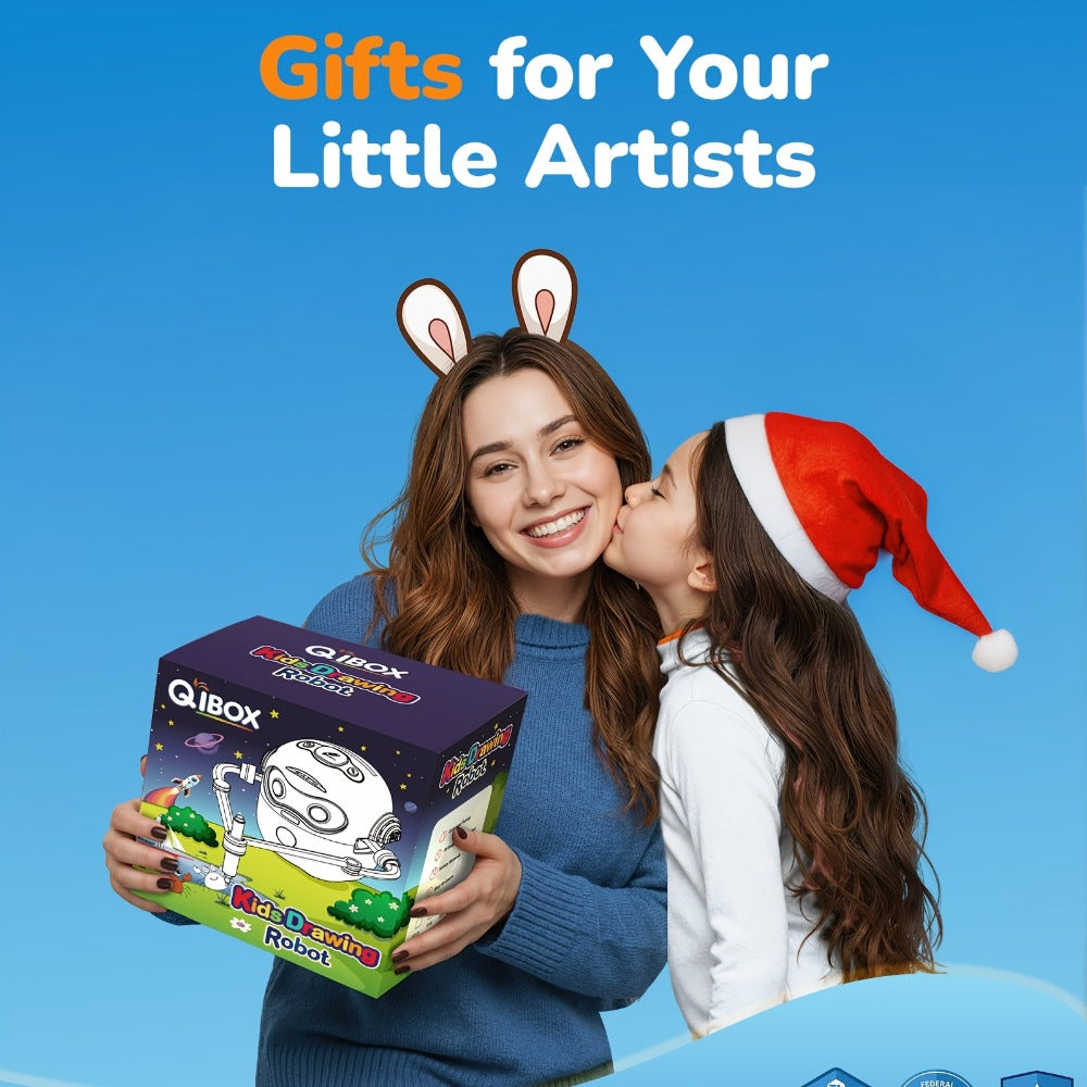 Drawing Robot for Kids Ages 3-8, Rechargeable 4-in-1 Interactive Learning Machine with 100 Drawing Cards & Color Pens