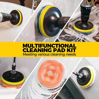 Drill Brush Attachment Set 20 Pack Power Scrubber Brushes Scrub Pads Sponge Buffing Pads with Extension Rod for Bathroom Kitchen Car