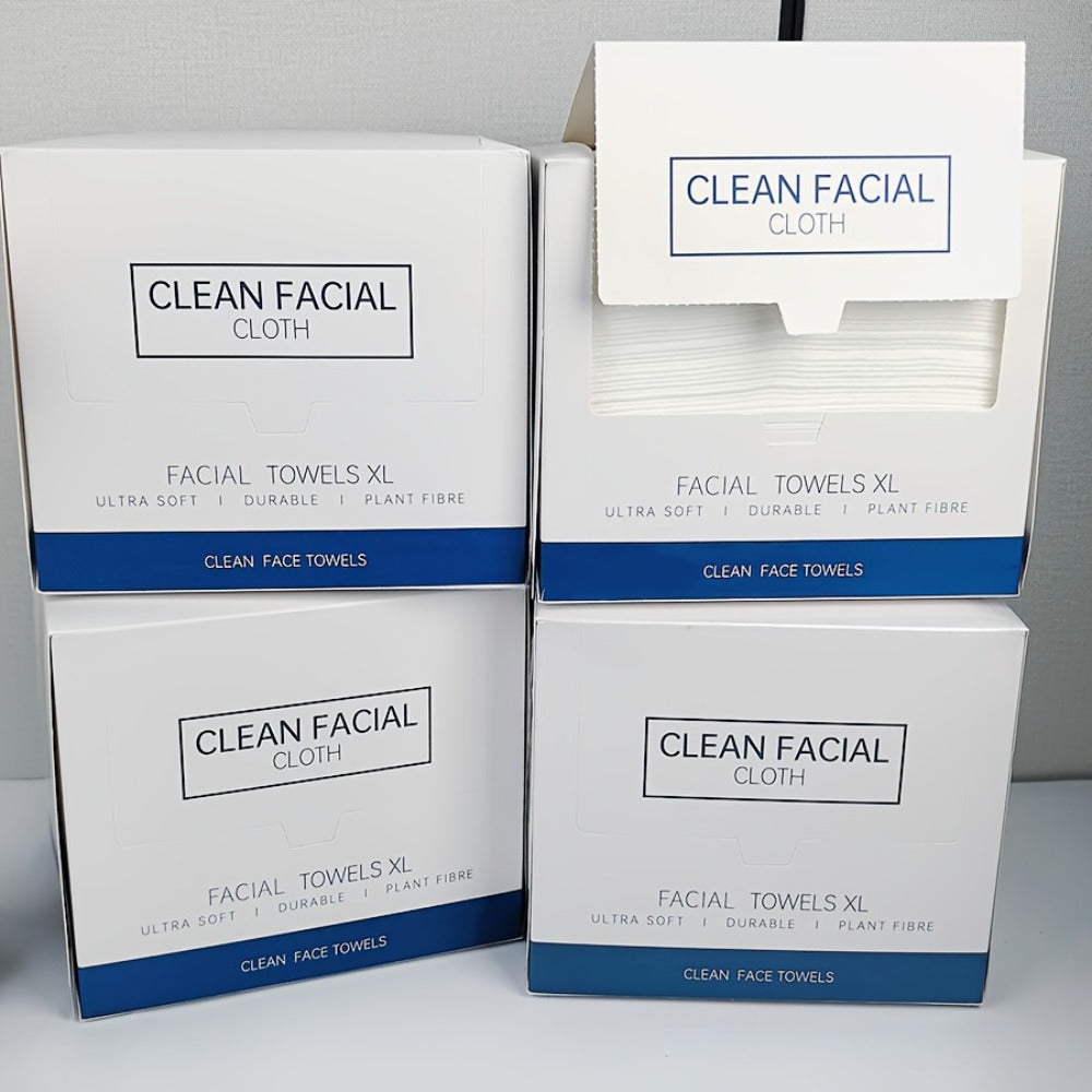 Extra Large Disposable Facial Cleansing Tissues 26×30cm – Thickened Ultra-Soft Cotton Wipes for Face Washing & Makeup Removal