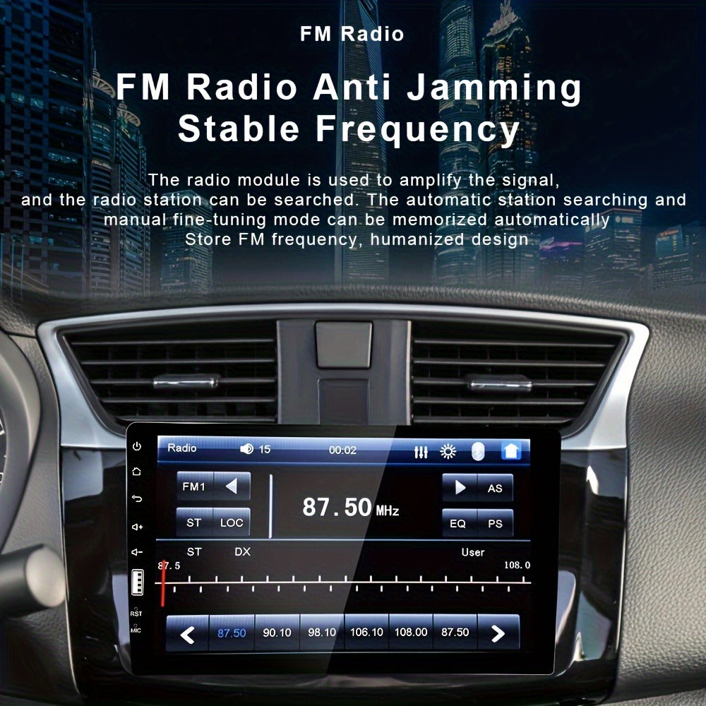 Single DIN 9 Inch Car Stereo – 1080P 2.5D HD Touchscreen MP5 Player, Mirror Link, FM Radio, AUX, USB, External Mic & Rear View Camera