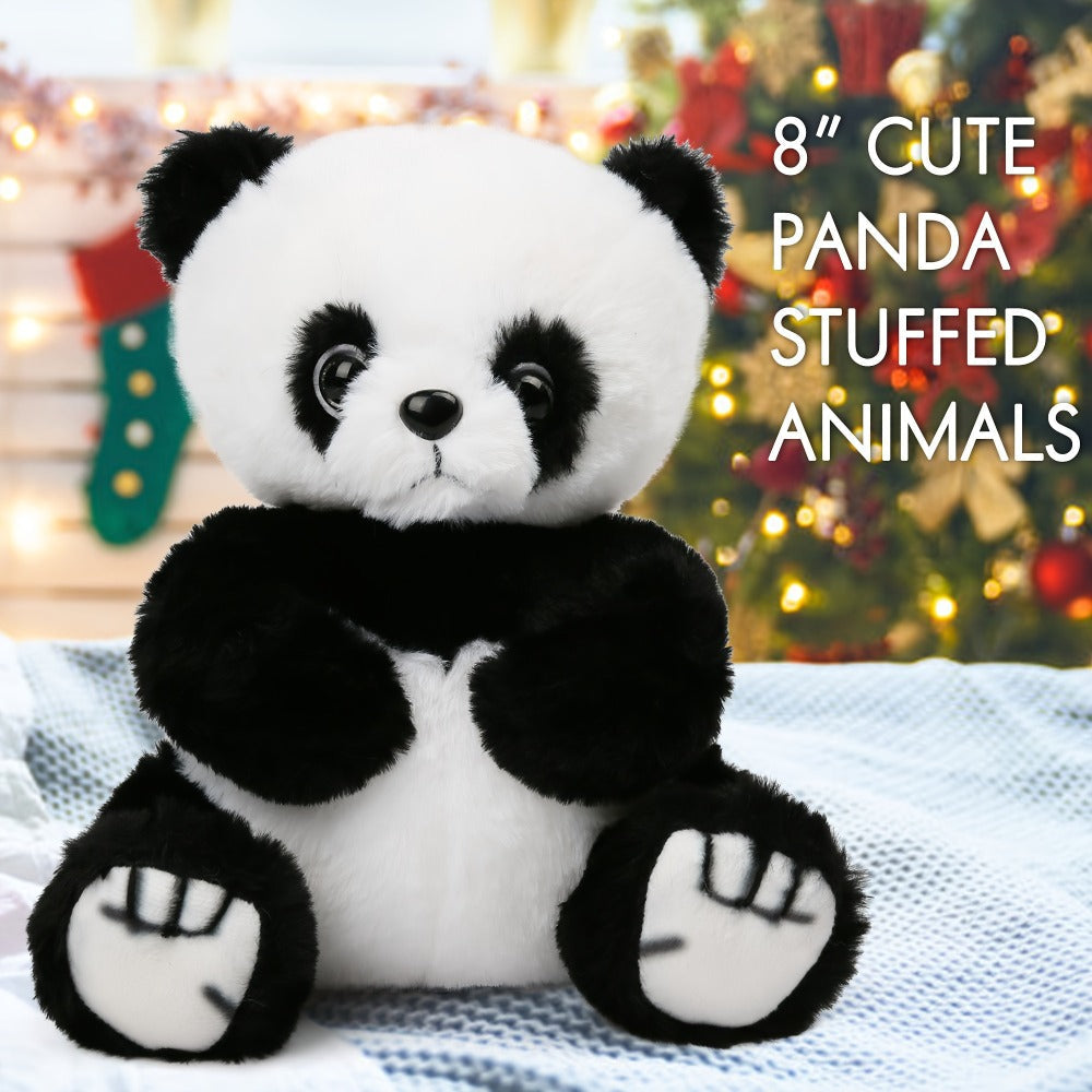 Light Up Panda Stuffed Animal Plush Toy 8 & 12 Inch with LED Glow, Cute Panda Bear Hugging Toy