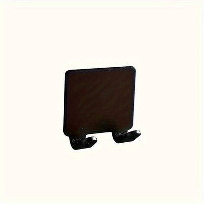 Wall-Mounted Razor Holder 5-Piece Set with Twin Hooks, Adhesive Backing and Silver or Black Options