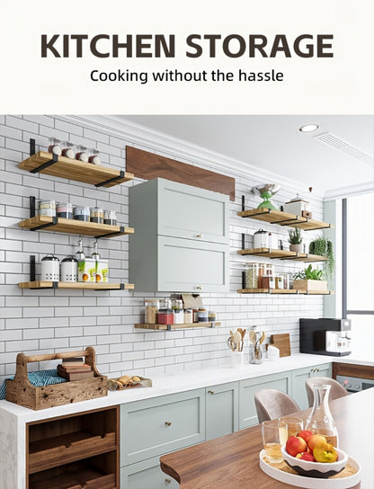 Floating Shelves for Wall 10 Pack 15.8x5.9 Inch Wall Mounted Shelf for Bedroom Kitchen for Home Cooking, Dining and Outdoor Meals