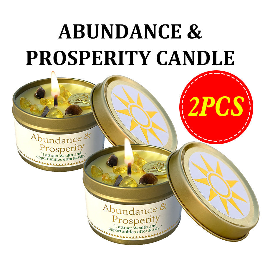 Crystal-Style Tin Candle with Eleven Intention Labels and One- or Two-Piece Checkout Options