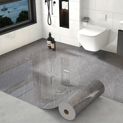 Peel and Stick Floor Tile Sticker 15.7"x118" Self-Adhesive Marble Pattern Vinyl Roll for Entryways, Bedrooms and Living Spaces