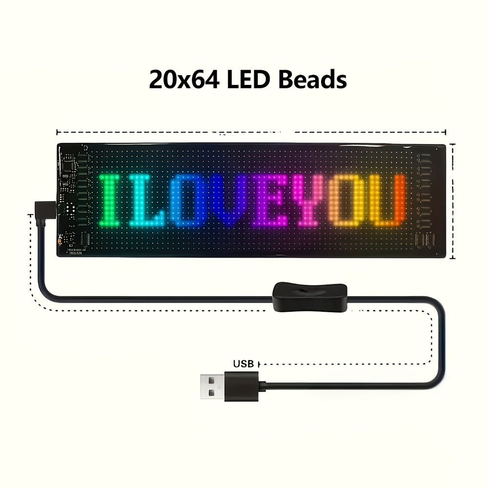 LED Matrix Panel Flexible Programmable Display – Bluetooth APP Control, USB Powered DIY LED Sign Board