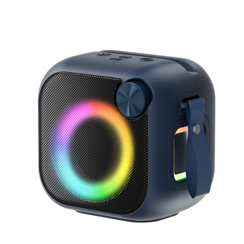 Bluetooth Speaker Square RGB Desktop Model with Phone Stand, USB, TF, AUX Playback, Type-C Charging and Five Colors