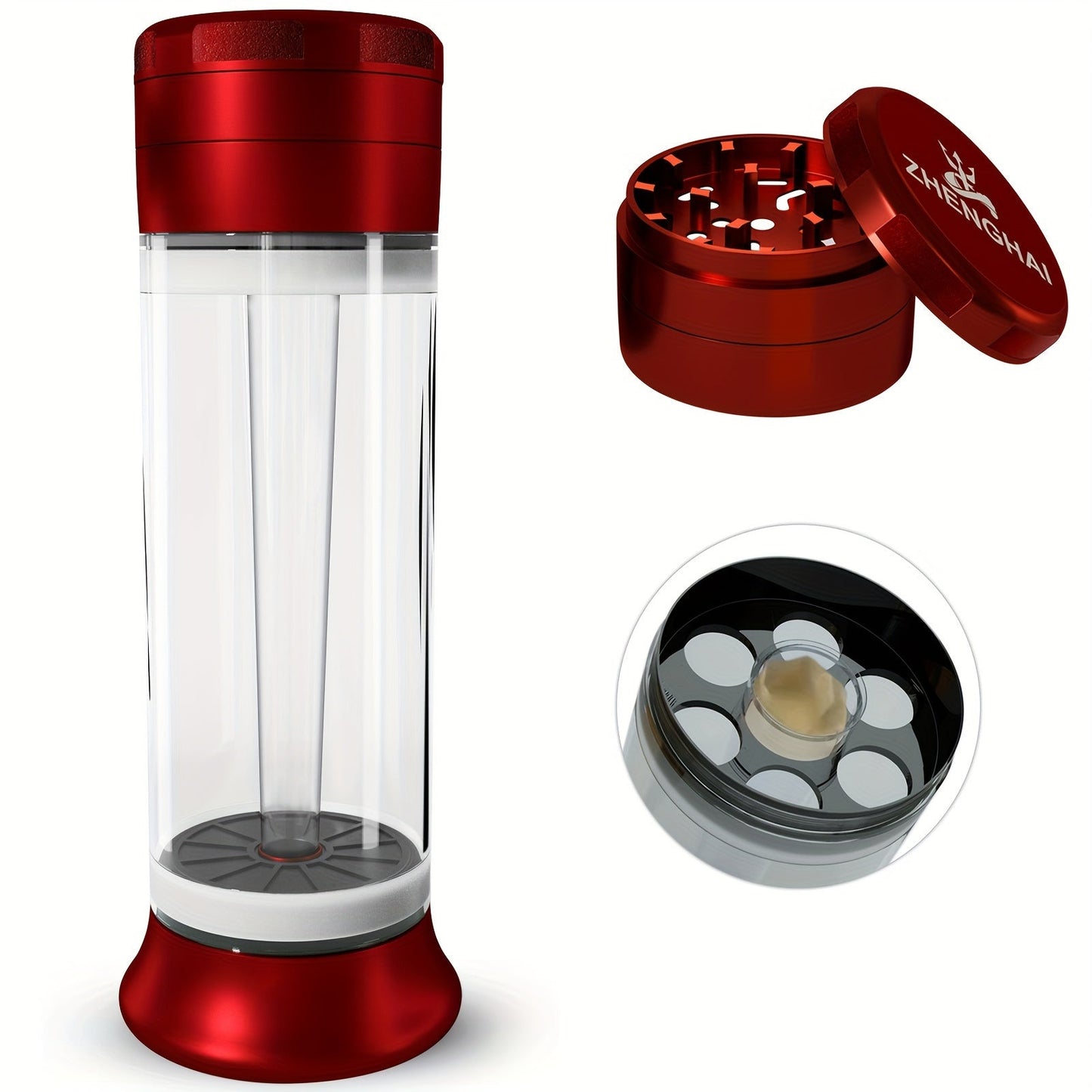 3-in-1 Zinc Alloy Spice Grinder Pre-Rolled Cone Loader 6-Hole Storage Rolling Machine for Entryways, Bedrooms and Living Spaces