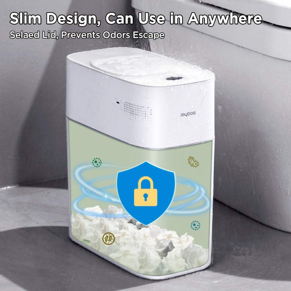 Touchless Trash Can 3.8 Gal 14L Infrared Motion Sensor, Auto-Open Lid, Wind Adsorption Auto-Expand Bag