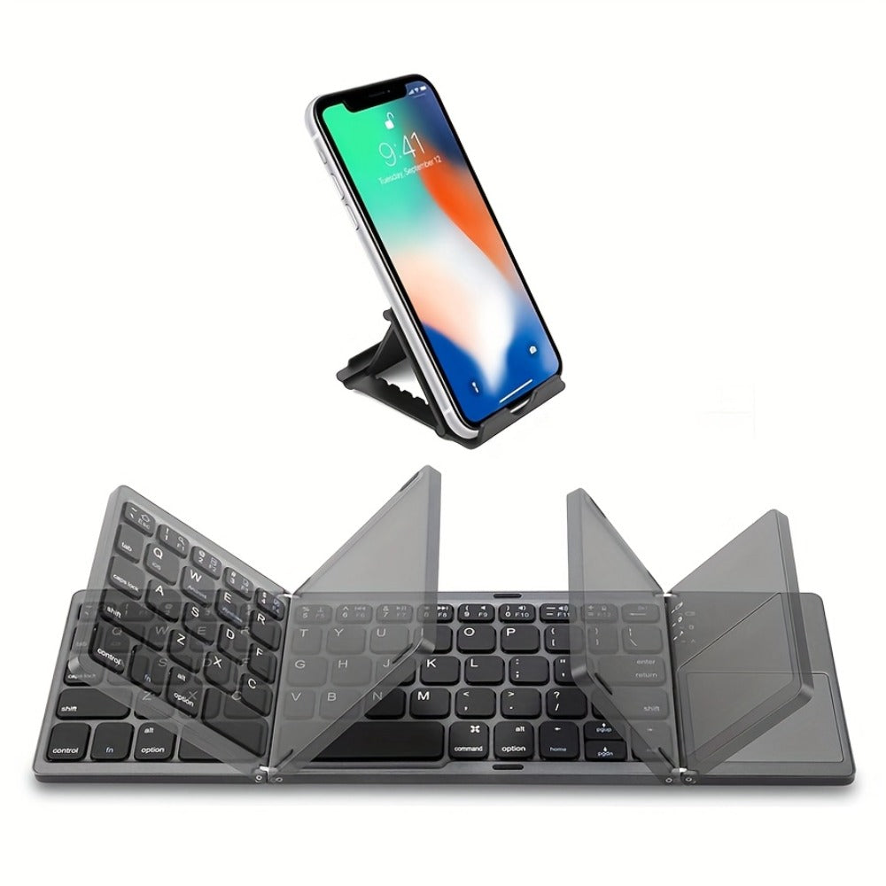 Tri-Fold Bluetooth Keyboard with Touchpad Rechargeable Portable Foldable Wireless Keyboard for an Everyday Personal Care Routine