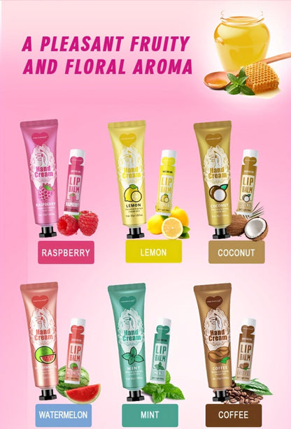 Shea Butter Hand Cream and Lip Balm Gift Set – Deep Moisturizing Skincare Bundle for Dry Cracked Skin, Vitamin E Natural Body Care Kit