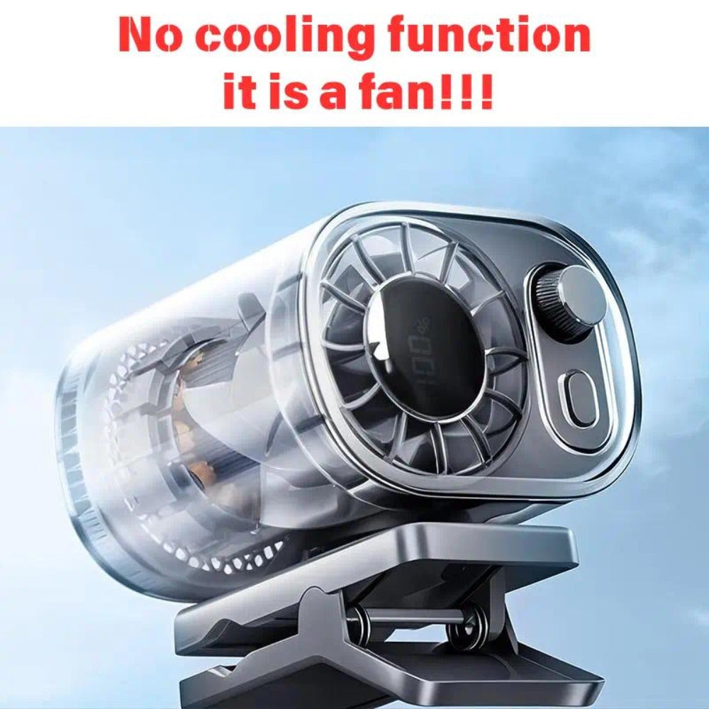 Clip-On Car Fan USB Rechargeable Sun Visor Fan Adjustable Speed Portable Quiet Mini Cooling for Daily Driving, Commuting and Road Trips