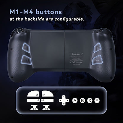 Wireless Mobile Gaming Controller Bluetooth 5.0 Retractable Gamepad, ShanWan Q13 for iPhone Android PC Steam
