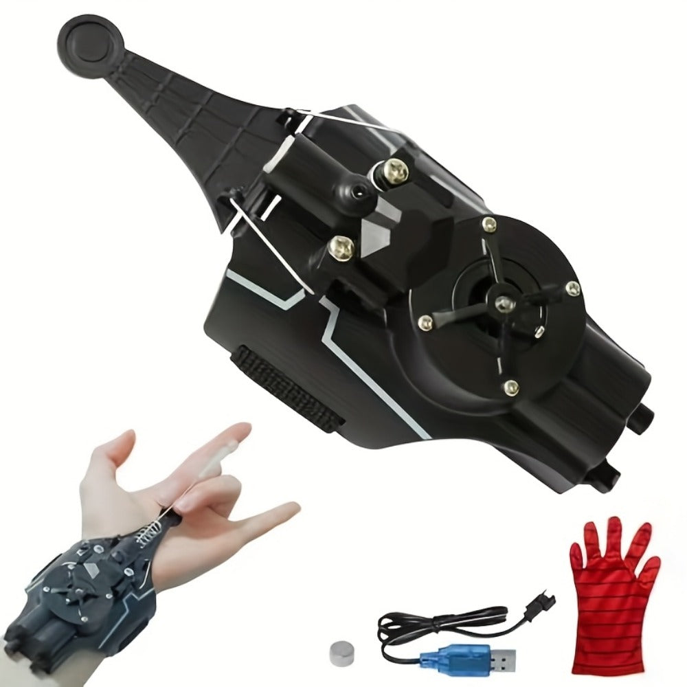 Spider Web Shooter Wrist Toy for Kids - 8ft Realistic Web Launcher with Suction Cup, String Gloves & Launcher