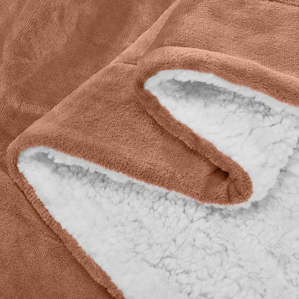 480GSM Sherpa Fleece Blanket, Double-Sided Heavy Throw for Couch, Bed & Travel, Reversible All Season