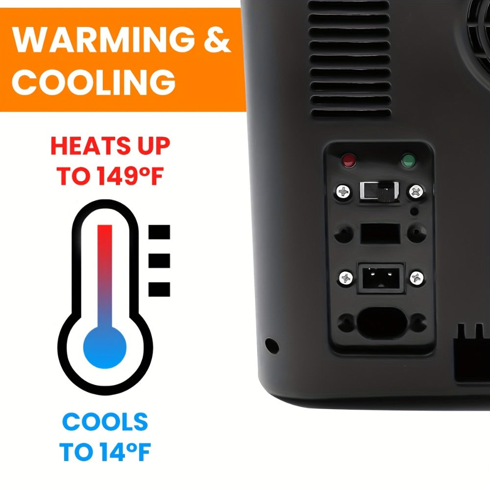 Car Mini Fridge, 3 Gallon 12V/24V DC Portable Car Refrigerator Cooler, Cools to -7°C, Fits 12x330ml Cans