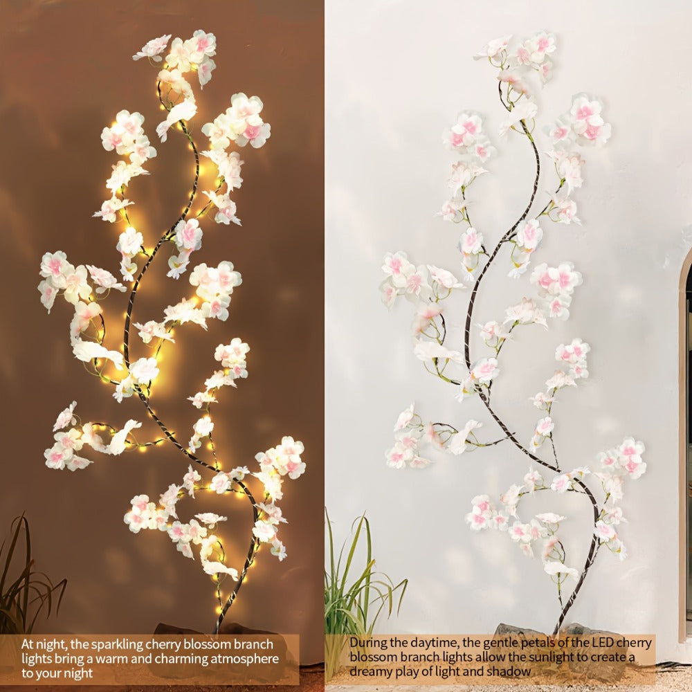 Cherry Blossom Fairy Light Garland 100 LED USB Powered, 180cm Artificial Flower String Lights for Wedding