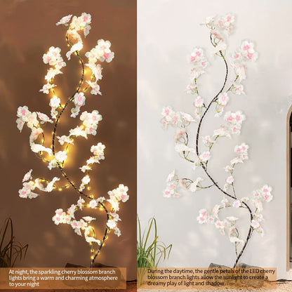 Cherry Blossom Fairy Light Garland 100 LED USB Powered, 180cm Artificial Flower String Lights for Wedding