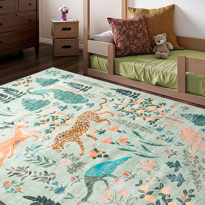 Area Rug 8x10 Floral, Forest and Geometric Print Collection with Six Machine-Washable Options