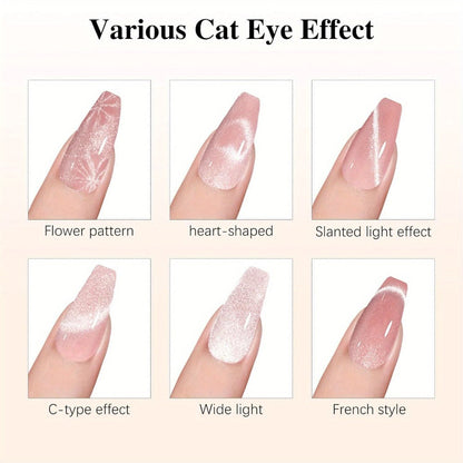 4-in-1 Y-Shaped Cat Eye Nail Magnet Stick Double Head – Heart & Multi-Pattern Magnetic Tool for Cat Eye Gel Polish Nail Art