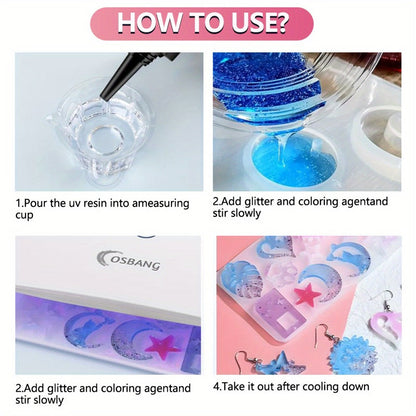 Crystal Clear UV Resin 500g or 1000g, Hard Gloss Fast Low Odor UV Epoxy Resin for Jewelry Making Keychains Pendants Resin Art Crafts