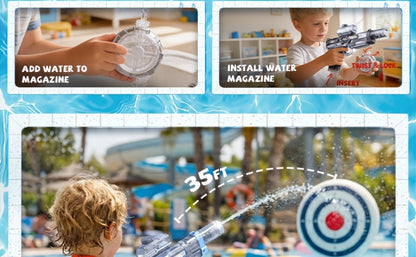 Kids Electric Water Gun with Sound Effects for Ages 3-6 – Automatic High Capacity Squirt Blaster Long Range