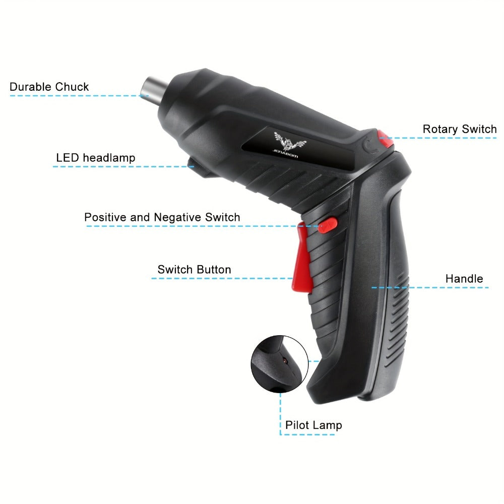 Power Tools 3.6V Mini Electric Drill Screwdriver Kit with 1300mAh Battery and 26 or 47 Piece Options