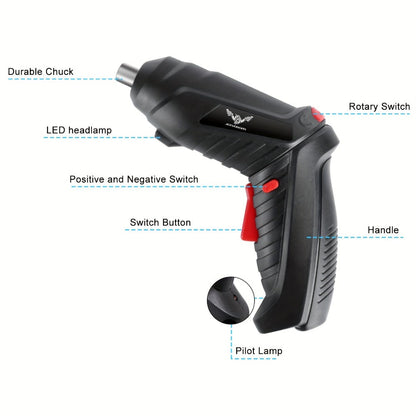 Power Tools 3.6V Mini Electric Drill Screwdriver Kit with 1300mAh Battery and 26 or 47 Piece Options