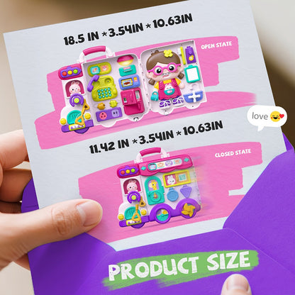 Musical Busy Board Bus Toy for Toddlers 18 Months, Pink Baby Activity Board with the Listed Color, Size or Set Options for Everyday Use