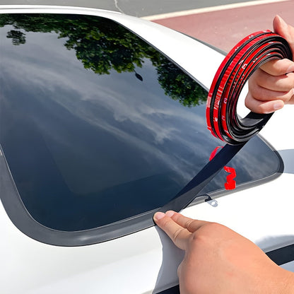 Car Rubber Seal Strip T-Shape Weatherstrip – Windshield Sunroof Door Edge Weather Stripping Trim, Universal Auto Weatherproofing Seal (3PCS