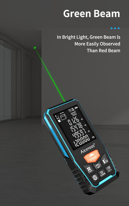 Laser Distance Meter Green Beam Digital Rangefinder 50M 70M 100M 120M Laser Tape Measure for Entryways, Bedrooms and Living Spaces