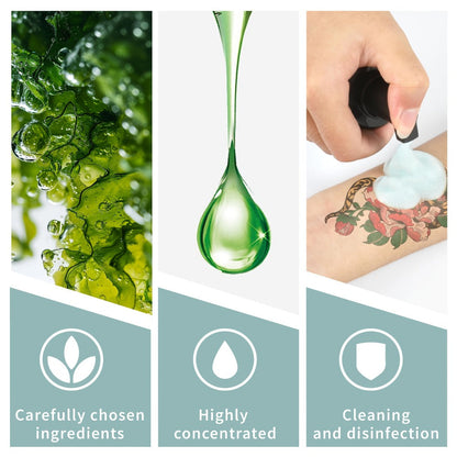 Tattoo Green Soap Cleaning Kit Neebol 8.5oz Concentrated Soap Squeeze Bottle Moisturizing Balm Cream Lint-Free Wipes Complete Skin Care Set