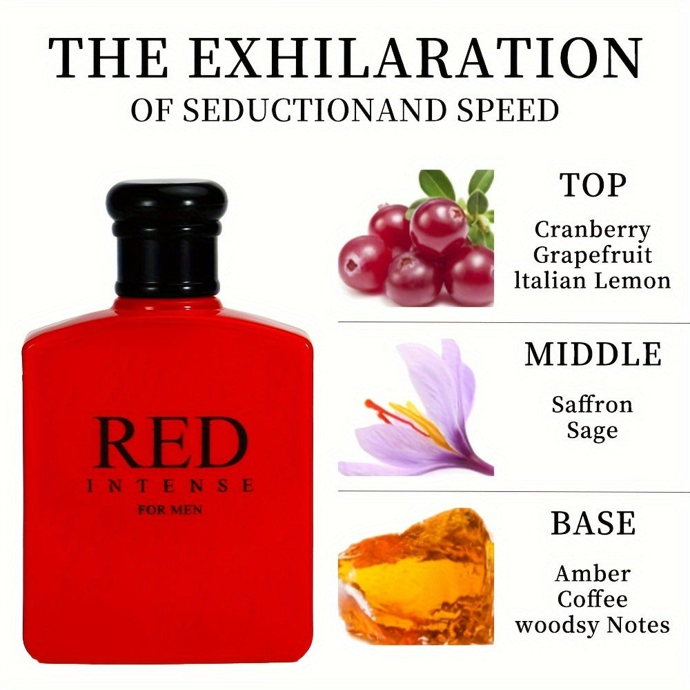 Cologne for Men Woody Spicy Fresh Eau de Toilette 3.4 oz - Cranberry Italian Lemon Grapefruit for Bath Time, Home Spa and Personal Care